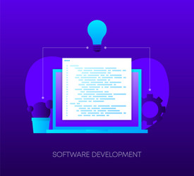 Software development programming concept on dark vector