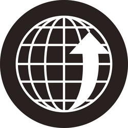 Sphere world planet with arrow up block style icon vector