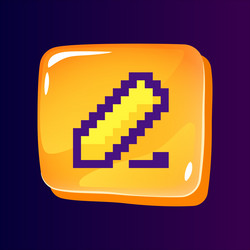 Text correction glossy ui button with pixelated vector