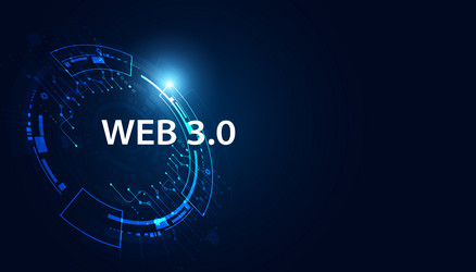 abstract web 30 and blockchain circle technology vector image