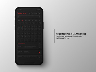 calendar mobile app page march with task manager vector image