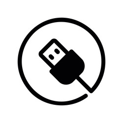 connectivity icon showing a universal serial bus vector image