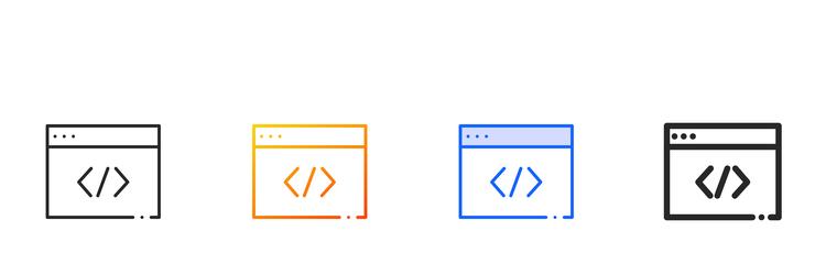 developer iconthin linear gradient blue stroke vector image