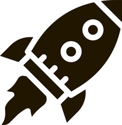 Flying rocket spaceship agile element glyph icon vector