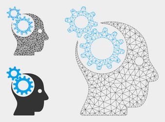 head gears mesh network model and triangle vector image