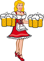 Lovely girl with beer character flat vector