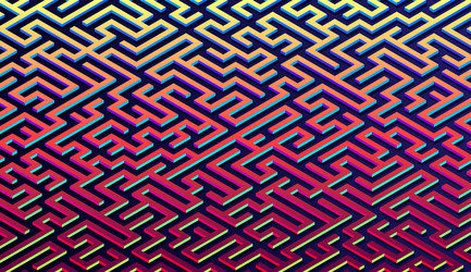 maze pattern abstract background with vibrant vector image