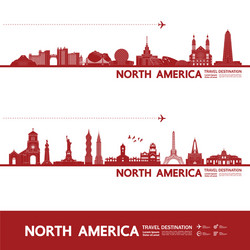 North America Travel Skyline Vector Image
