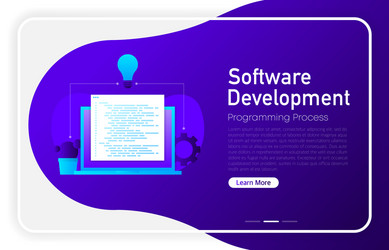 Software development programming concept on dark vector