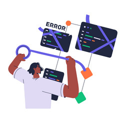 Software engineer fix error in code concept vector