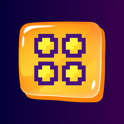 square menu glossy ui button with pixelated color vector image