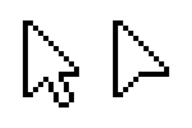 with pixel cursor computer interface vector image