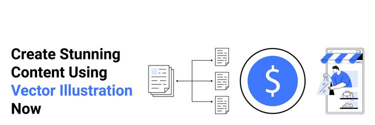 content creation process display with dollar icon vector image