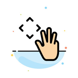 Hand cursor up croup abstract flat color vector