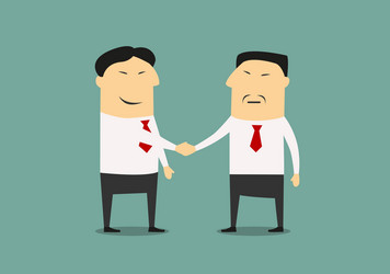 Handshake of two asian businessmen vector