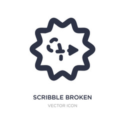 scribble broken line icon on white background vector