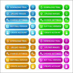 web buttons set with icons vector image