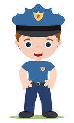 young cop cartoon vector