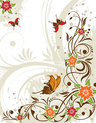 Doodles floral background Royalty Free Vector Image