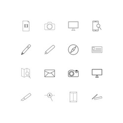 creative process and design simple linear icons vector image