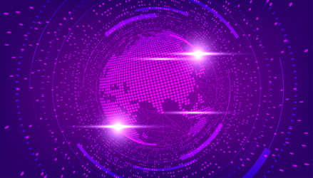 global network connection abstract earth map big vector image