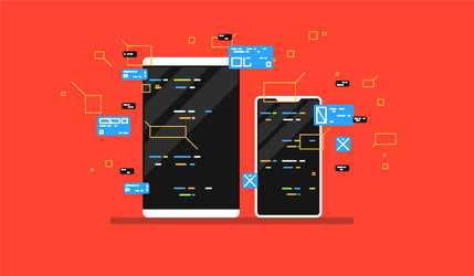 web development programming vector image