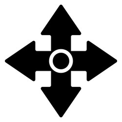 4-way arrows pointers cursors shapes vector image