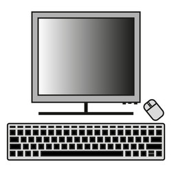 computer monitor desktop keyboard graphic mouse vector image