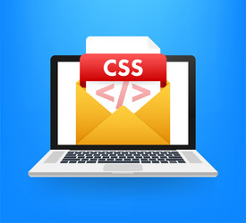 Download css button on laptop screen downloading vector