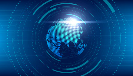 global network connection abstract world map big vector image