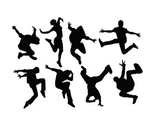 Hip Hop Dance Silhouettes Vector Image
