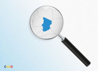 Magnifier with map chad on abstract vector