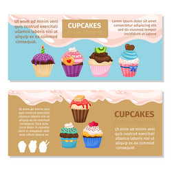 Online shopping muffin flyers design vector