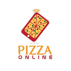 Pizza online concept flat design vector