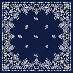 Blue Paisley Bandana Vector Image