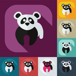 flat modern design with shadow icons pandas vector image