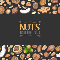 horizontal seamless background with colored nuts vector image