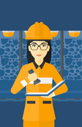 miner checking documents vector image