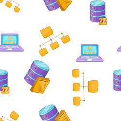 computer setup pattern cartoon style vector image