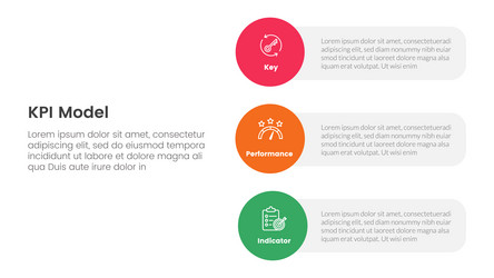 Kpi key performance indicator infographic 3 point vector