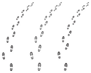 Black Trail Shoes Footprint Vector Image