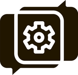 gear in quotation frame agile element glyph icon vector