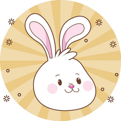 Beautiful rabbit smiling face cartoon vector