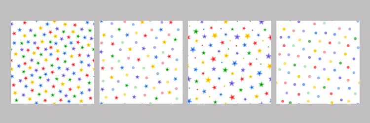 christmas stars seamless patterns set simple vector image