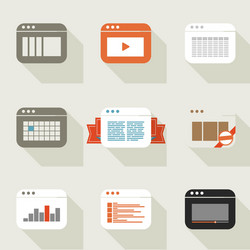 different web browser icons set vector image