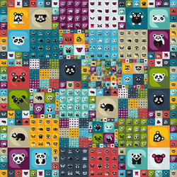 flat concept set modern design with shadow pandas vector image