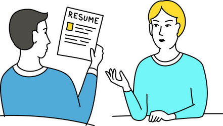 hr interview sketch talking with a job applicant vector image
