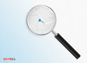 Magnifier with map eritrea on abstract vector