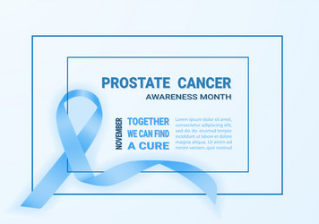 Realistic blue ribbon symbol of prostate cancer vector