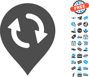 refresh map marker icon with free bonus vector image